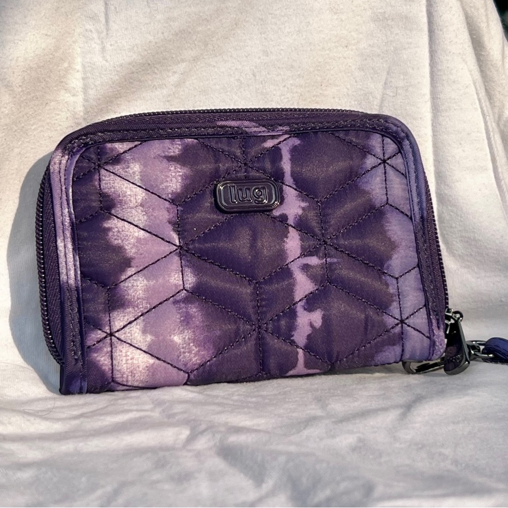 Lug Rodeo 2 Compact RFID Wallet Wristlet in Shibori Purple